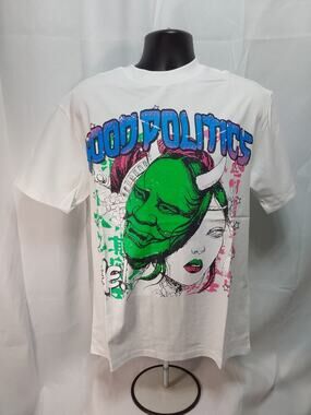 Hood Politics Medium White "Me" Graphic Print T-Shirt #M165